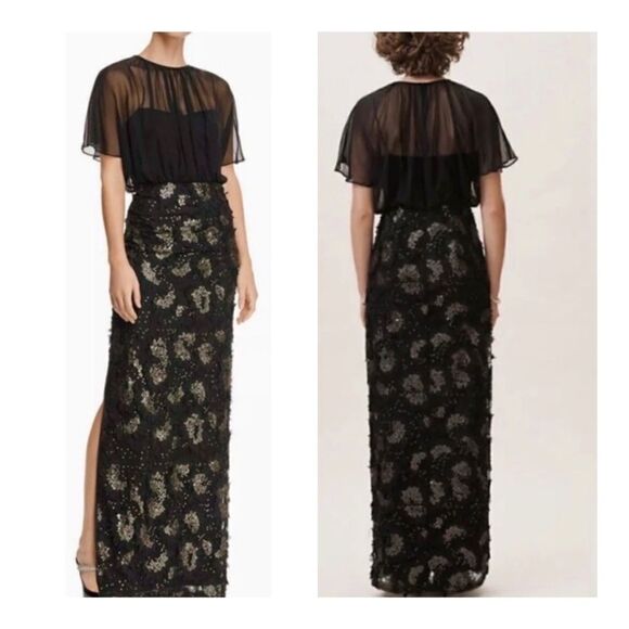 NWT Aidan Mattox × BHLDN Addiena 6
Chiffon Blouson Maxi Dress Gown - Picture 1 of 9